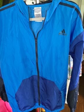 Adidas Blue Windbreaker Jacket 21 P 27 L